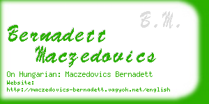 bernadett maczedovics business card